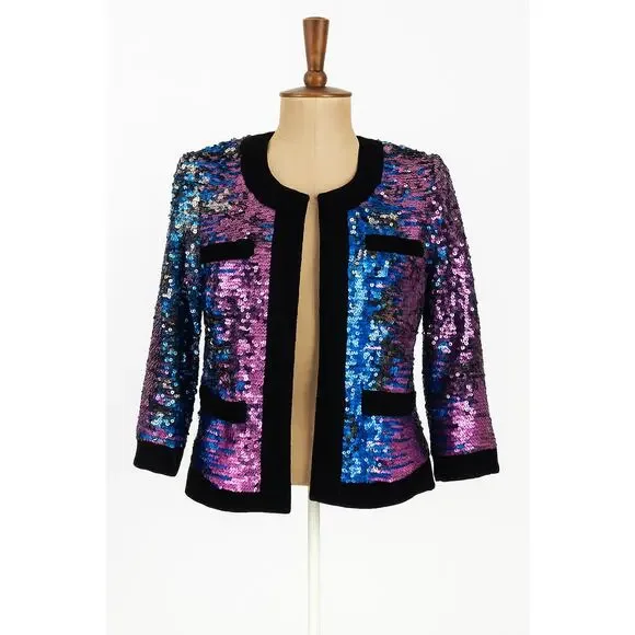 Boston Proper Vintage Sequin Mermaid Jacket sz S - Picture 1 of 9